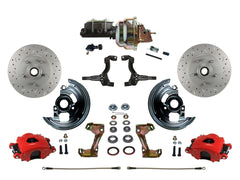 LEED Brakes RFC1002-M105X Front Disc Brake Kit - Power 8 inch Zinc - Red - MaxGrip - Adj. Valve