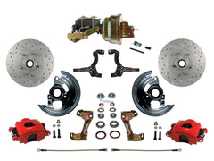 LEED Brakes RFC1002-M1A3X Front Disc Brake Kit - Power 8 inch Zinc - Red - MaxGrip - Disc Disc