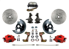 LEED Brakes RFC1003-3A3X Front Disc Brake Kit - Manual Brakes - Red - MaxGrip - Disc/Drisc