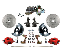 LEED Brakes RFC1003-E1A3X Front Disc Brake Kit - Power 9 inch Zinc - Red - MaxGrip - Disc Disc