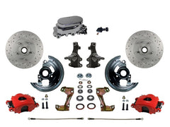 LEED Brakes RFC1003-F05X Front Disc Brake Kit - Manual - Chrome - Red - MaxGrip