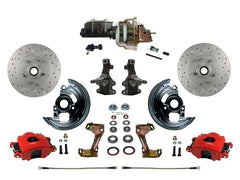 LEED Brakes RFC1003-M105X Front Disc Brake Kit - Power 8 inch Zinc - Red - MaxGrip - Adj. Valve