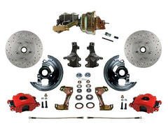 LEED Brakes RFC1003-M1A3X Front Disc Brake Kit - Power 8 inch Zinc - Red - MaxGrip - Disc Disc