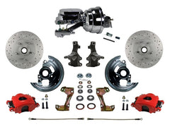 LEED Brakes RFC1003-N6B4X Front Disc Brake Kit - Power 8 inch Chrome - Red - MaxGrip - Disc Disc