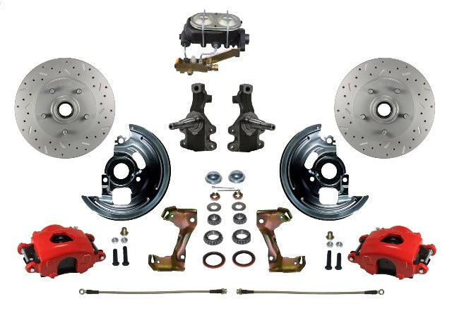 LEED Brakes RFC1007-3A3X Front Disc Brake Kit - Manual Brakes - Red - MaxGrip - Disc/Drisc