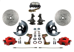 LEED Brakes RFC1007-3A3X Front Disc Brake Kit - Manual Brakes - Red - MaxGrip - Disc/Drisc
