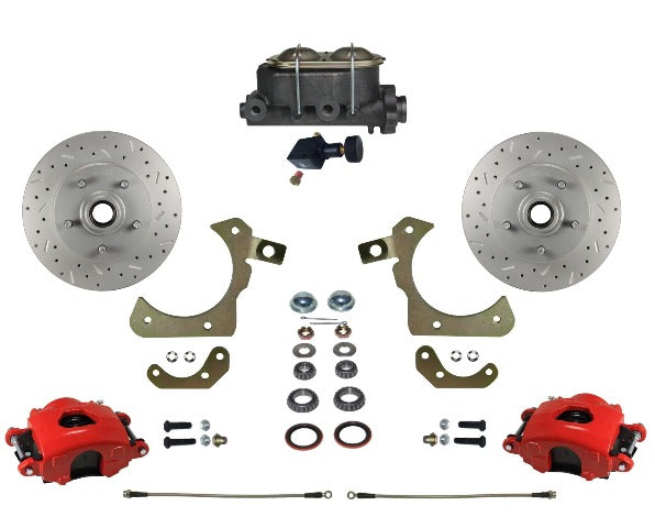LEED Brakes RFC1010-305X Front Disc Brake Conversion, Manual Adjustable - MaxGrip XDS - Red