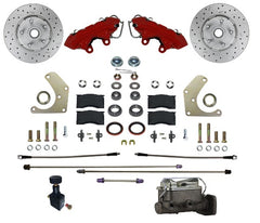 LEED Brakes RFC2001-C05X Mopar A  Body MaxGrip XDS Manual Conversion Kit  - Red Powder Coat