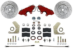 LEED Brakes RFC2001SMX Mopar A Body MaxGrip XDS Conversion Kit - Spindle Mount - Red Powder Coat