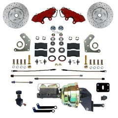 LEED Brakes RFC2002-8405X Mopar B and E Body MaxGrip XDS Power Conversion Kit - Red Powder Coat