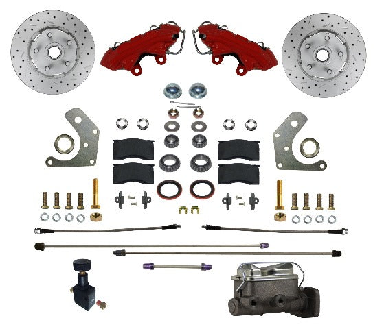 LEED Brakes RFC2002-C05X Mopar B and E Body MaxGrip XDS Manual Conversion Kit - Red Powder Coat