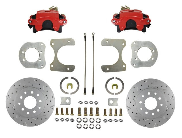 LEED Brakes RRC3001X Rear Drum to Disc Brake Conversion Kit - 11 inch Rotor - MaxGrip - Red