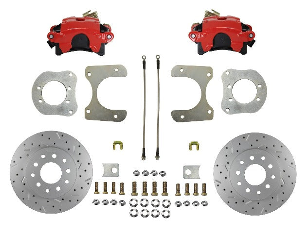 LEED Brakes RRC4001X Rear Drum to Disc Brake Conversion Kit - 11 inch Rotor - MaxGrip - Red