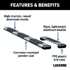 LUVERNE 584100-570747 O-Mega II 6 inch x 36 inch, 100 inch Black Aluminum Side Steps, Select Sprinter