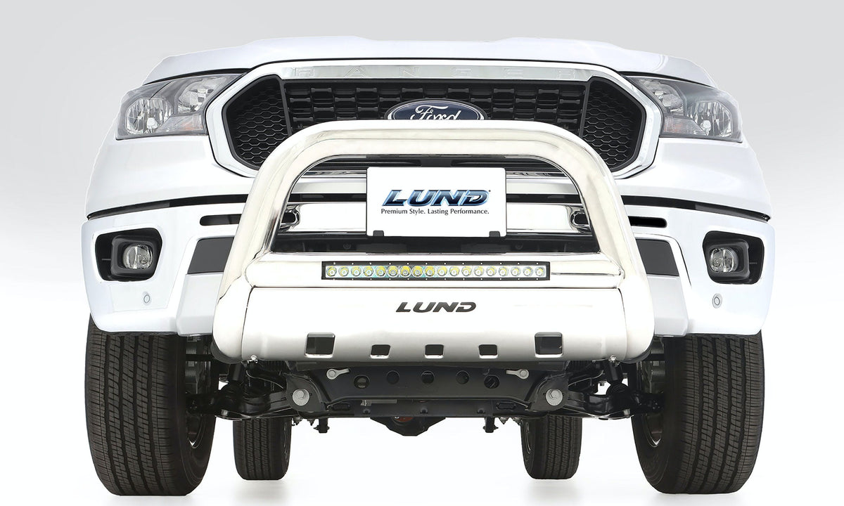 LUND 47021201 Bull Bar with Light and Wiring Stainless Steel
