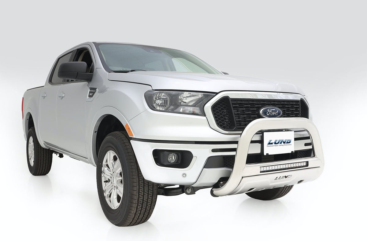 LUND 47021300 Bull Bar with Light and Wiring Stainless Steel Bull Bar with Led Light Bar-Stainless Steel