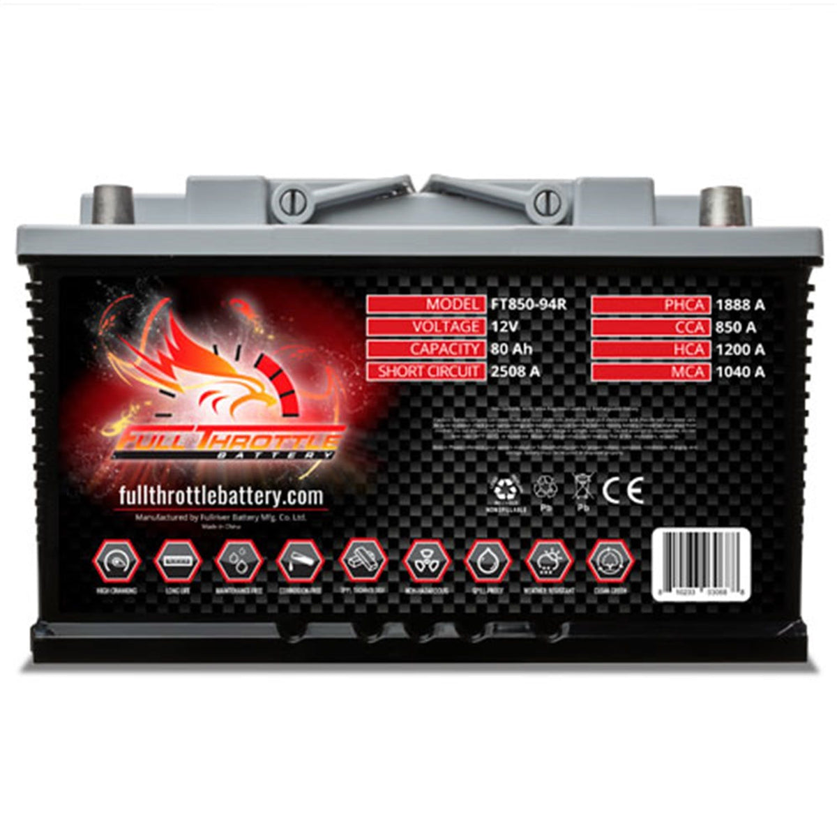 Fullriver Battery FT850-94R Full Throttle 12V Automotive Battery