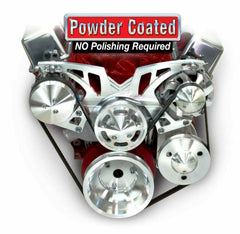MARCH PERFORMANCE,21250,BBC Style Track Pulley Set Alt A/C with P/S