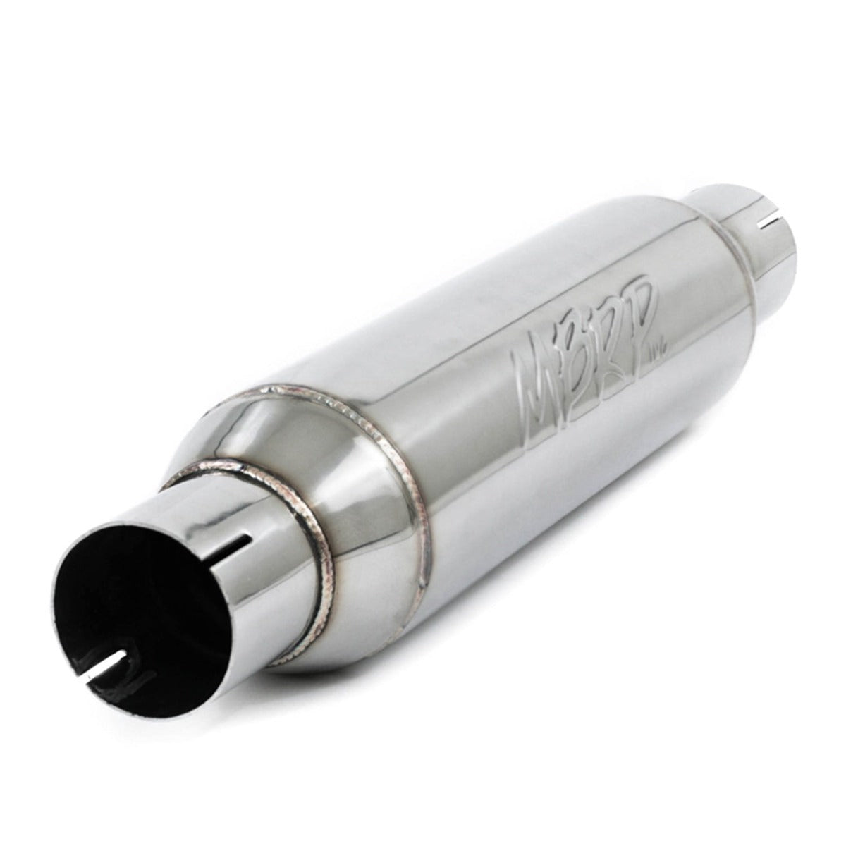 MBRP Exhaust R1012 Resonator; 2.5in. inlet/outlet; 16in. body; 20in. overall; T304
