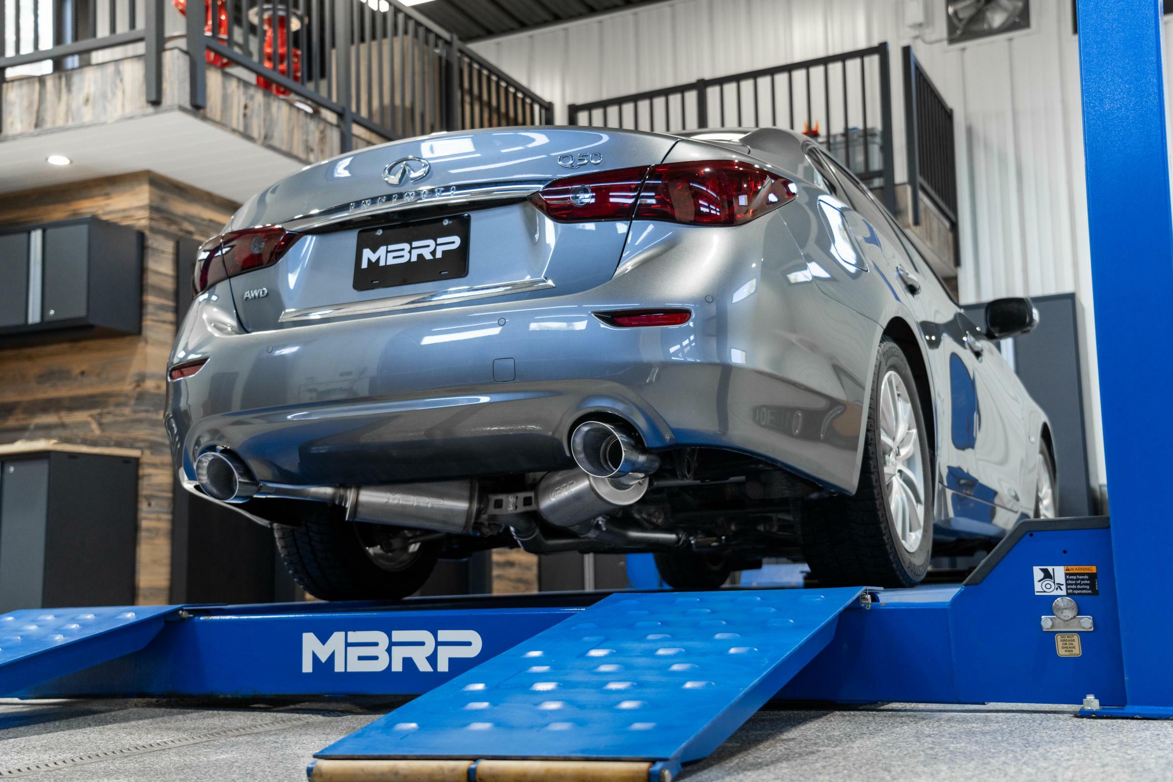 MBRP Exhaust 2016-2023 Infiniti Q50 3.0L 3 Inch Cat-Back Dual Split Rear Exit Tour Version T304 Stainless Steel MBRP S4405304