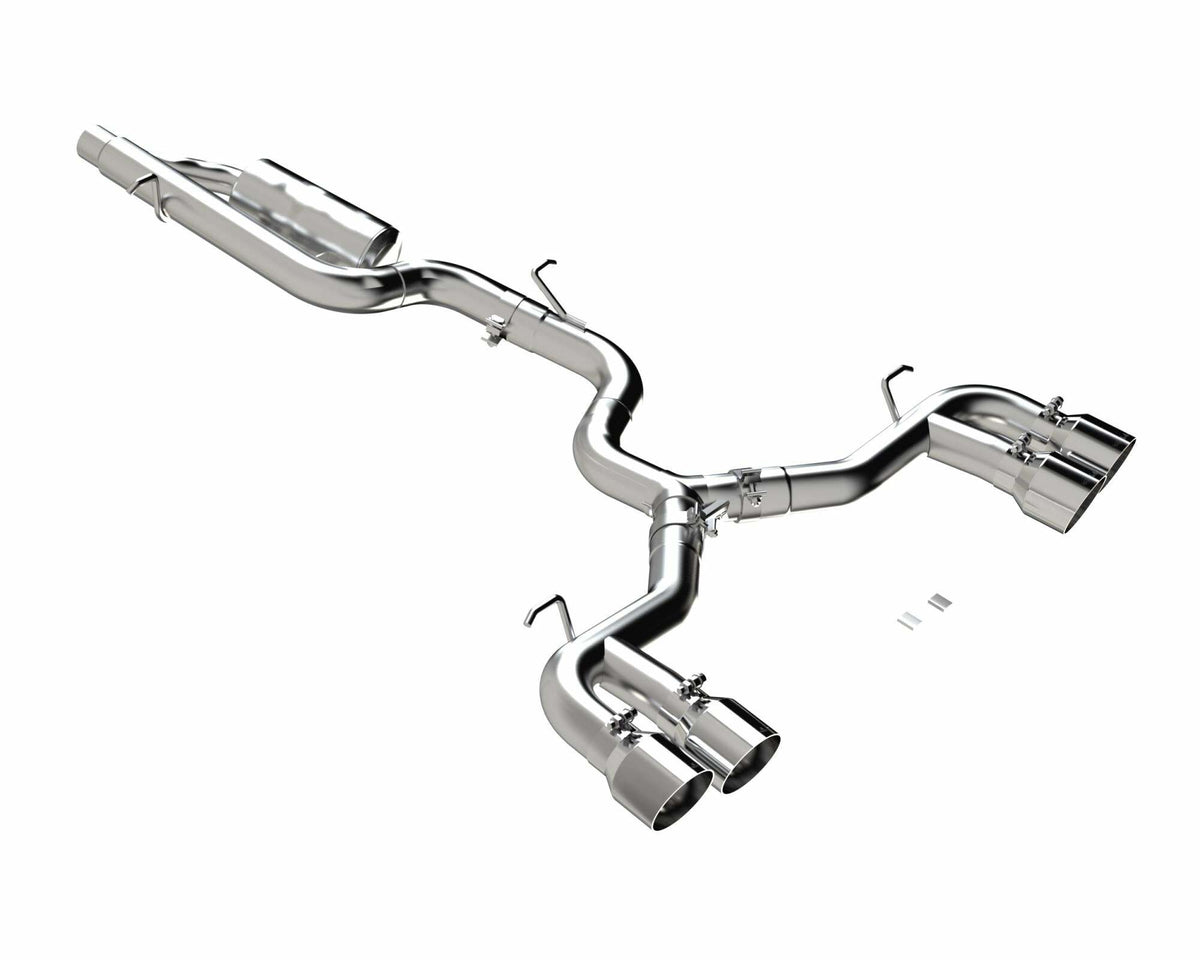 MBRP Exhaust 2022-Up Volkswagen Gold R MK8 T304 Stainless Steel 3 Inch Cat-Back Quad Split Rear Valve Delete MBRP S4612304