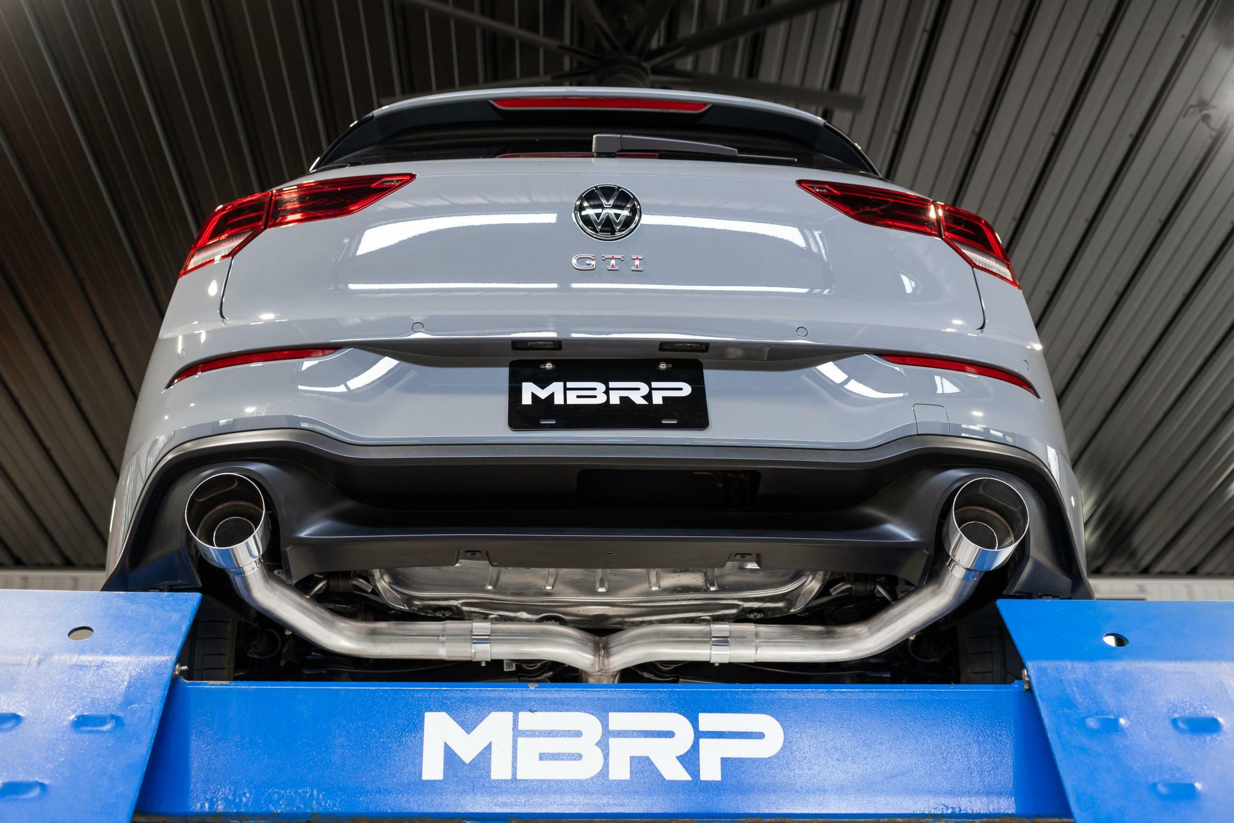 MBRP Exhaust 2022-2023 Volkswagen Golf GTI MK8 T304 Stainless Steel 3 Inch Cat-Back 2.5 Inch Dual Split Rear with Carbon Fiber Tips MBRP S46173CF