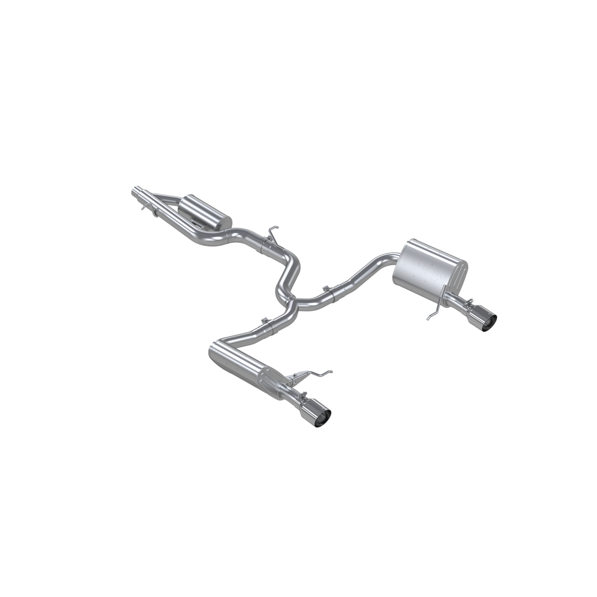 MBRP Exhaust T304 Stainless Steel 3" Cat-Back 2.5" Dual Split Rear Factory Through Bumper PN. S4618304