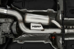 MBRP Exhaust T304 Stainless Steel 3" Cat-Back 2.5" Dual Split Rear Factory Through Bumper with Carbon Fiber Tips PN. S46183CF