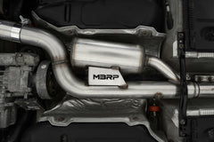 MBRP Exhaust T304 Stainless Steel 3" Cat-Back 2.5" Dual Split Rear Factory Through Bumper with Carbon Fiber Tips PN. S46183CF