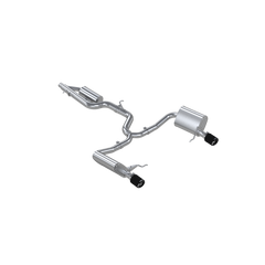 MBRP Exhaust T304 Stainless Steel 3" Cat-Back 2.5" Dual Split Rear Factory Through Bumper with Carbon Fiber Tips PN. S46183CF