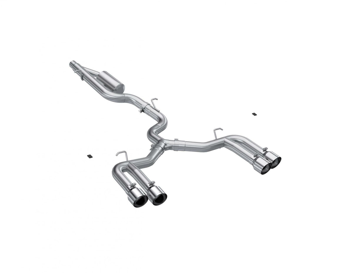MBRP Exhaust T304 Stainless Steel 3" Cat-Back Quad Split Rear Valve Delete PN. S4620304