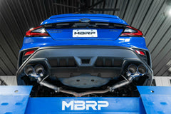MBRP Exhaust 22-Up Subaru WRX 2.4L T304 Stainless Steel 2.5 Inch Axle-back Dual Split Rear Quad CF Tips MBRP S48103CF