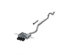 MBRP Exhaust T304 Stainless Steel 3" Cat-Back Triple Center Outlet with Carbon Fiber Tips Active PN. S49023CF