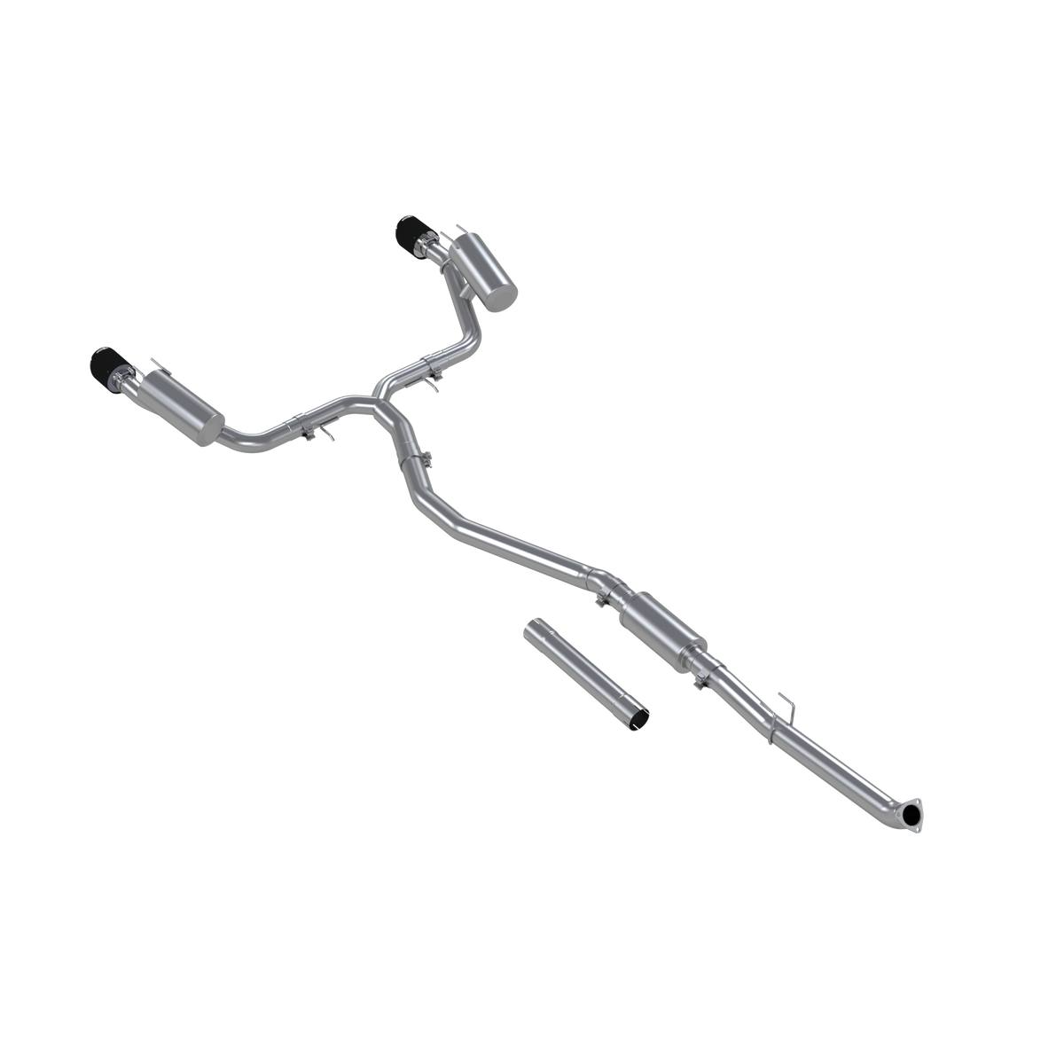 MBRP Exhaust T304 Stainless Steel 3" Cat-Back  2.5" Dual Split Rear with Carbon Fiber Tips PN. S49033CF