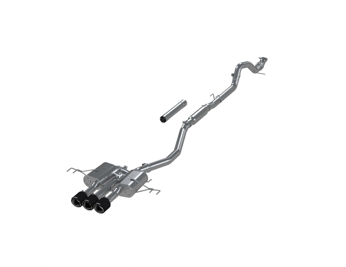 MBRP Exhaust T304 Stainless 3" Cat-Back Triple Center Outlet with Carbon FiberTips Active PN. S49043CF