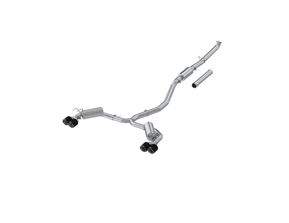 MBRP Exhaust T304 Stainless Steel 3" Cat-Back 2.5" Dual Split Rear with Quad Carbon Fiber Tips PN. S49063CF