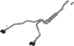 MBRP Exhaust T304 Stainless Steel 3" Cat-Back 2.5" Dual Split Rear with Quad Carbon Fiber Tips PN. S50593CF