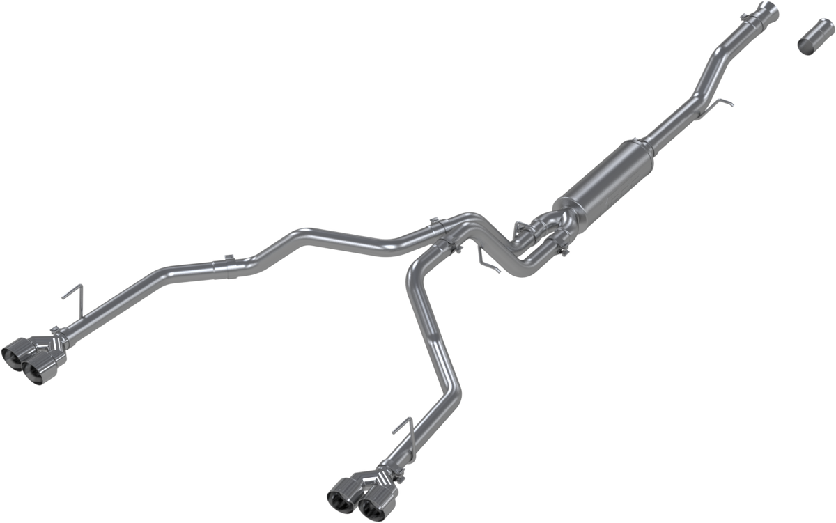 MBRP Exhaust Aluminized Steel 3" Cat-Back 2.5" Dual Split Rear with Quad Tips PN. S5059AL