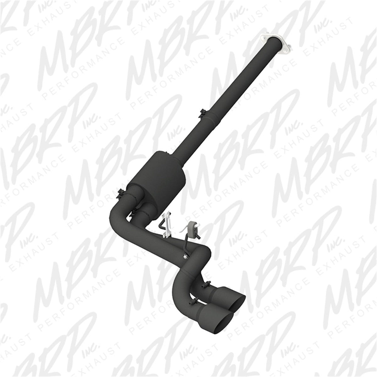 MBRP Exhaust S5261BLK 3in. Cat Back; Pre-Axle Dual Outlet; Black Coated