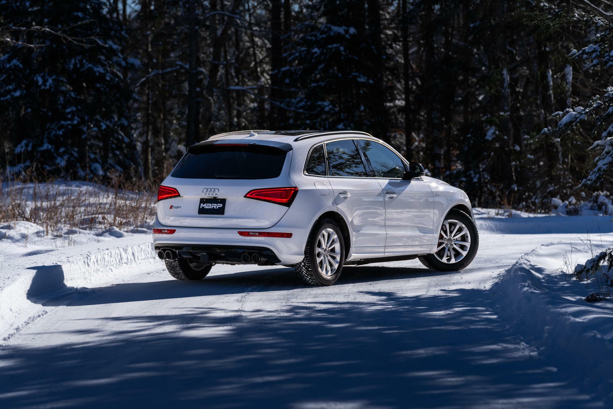 MBRP Exhaust 2014-2017 Audi SQ5 3.0T 2.5 Inch Axle-Back Dual Rear Exit T304 Stainless Steel with Quad Carbon Fiber Tips MBRP S56033CF