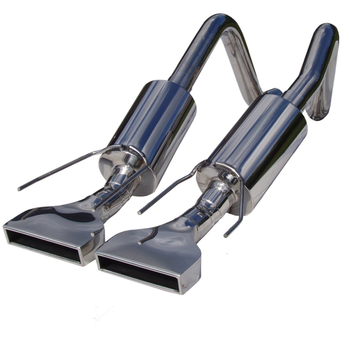 MBRP Exhaust S7002304 2 1/2in. Dual Muffler Axle Back; Rectangular Tips; T304