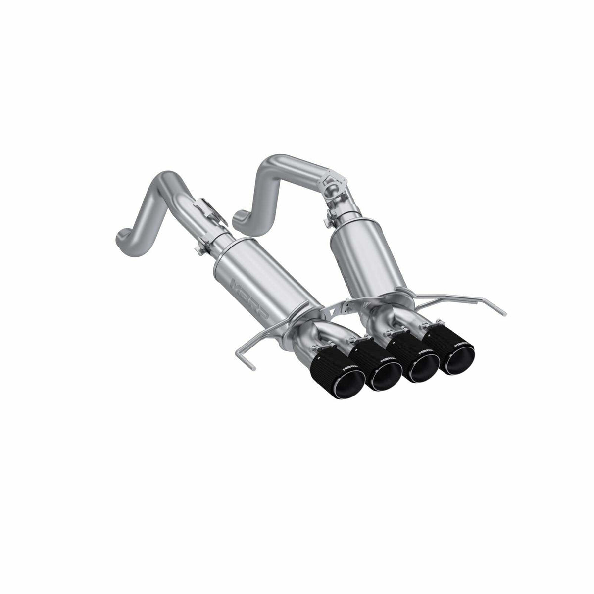 MBRP Exhaust 2014-2019 Chevrolet Corvette 6.2L T304 Stainless Steel 3 Inch Dual Muffler Axle-Back with Quad Carbon Fiber Tips MBRP S70303CF