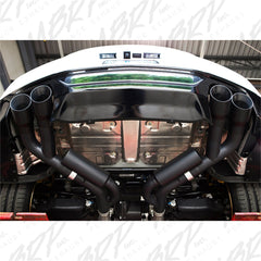 MBRP Exhaust S7036BLK 3in. Dual Axle Back; Quad Tips; Black Coated