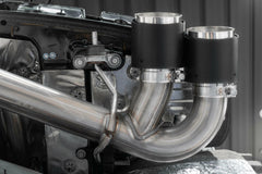 MBRP Exhaust T304 Stainless Steel 3" Cat-Back Quad Split Rear with Carbon Fiber Tips PN. S70423CF