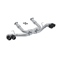 MBRP Exhaust T304 Stainless Steel 3" Cat-Back Quad Split Rear with Carbon Fiber Tips PN. S70423CF