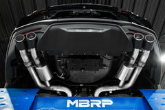 MBRP Exhaust T304 Stainless Steel 3" Cat-Back Quad Split Rear With Carbon Fiber Tips Active PN. S72553CF
