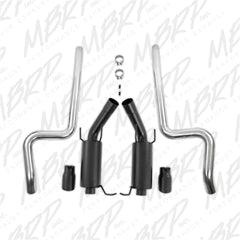 MBRP Exhaust S7258BLK 3in. Cat Back; Dual Split Rear; Street Version; 4in. tips; Black
