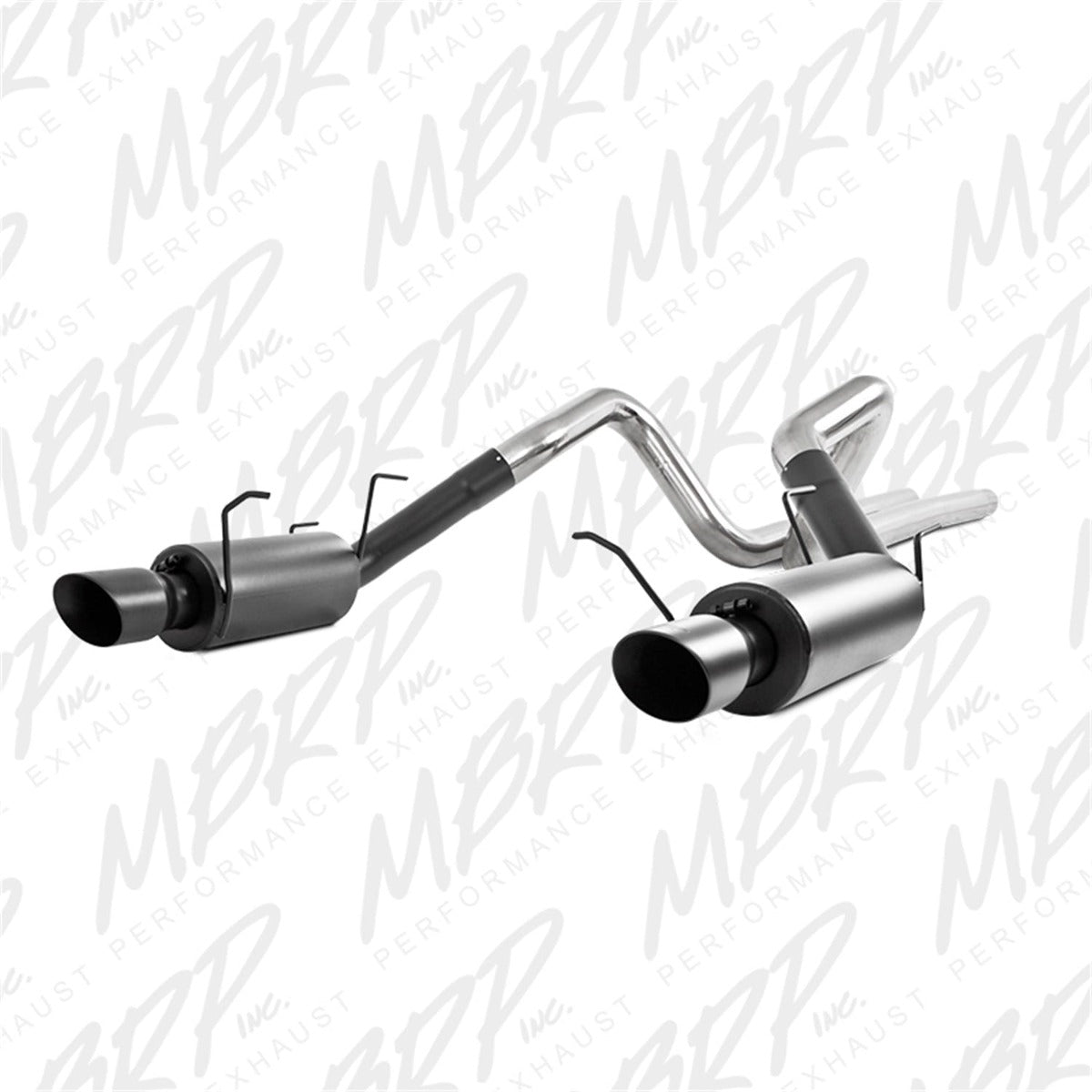 MBRP Exhaust S7258BLK 3in. Cat Back; Dual Split Rear; Street Version; 4in. tips; Black