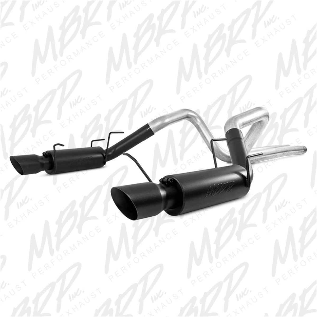MBRP Exhaust S7264BLK 3in. Cat Back; Dual Split Rear; Race Version; 4in. tips; Black