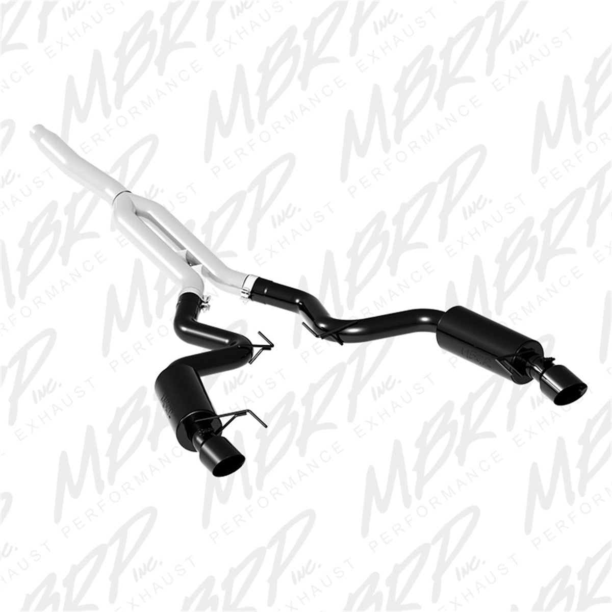 MBRP Exhaust S7275BLK 3in. Cat Back; Dual Split Rear; Race Version; 4.5in. tips; Black Coated